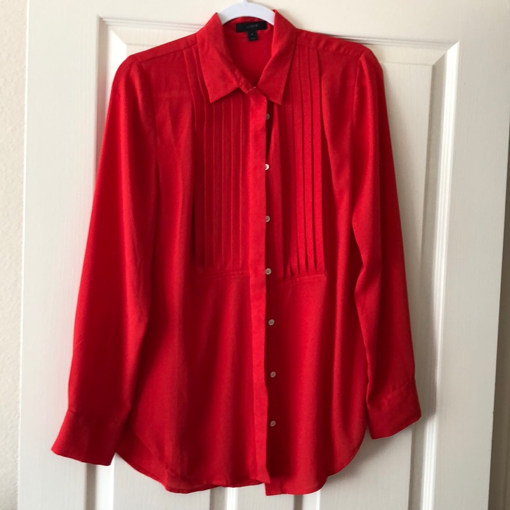 Jcrew size 8 red button down blouse